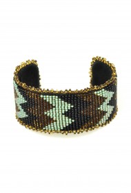 Wide Beaded ZigZag Cuff